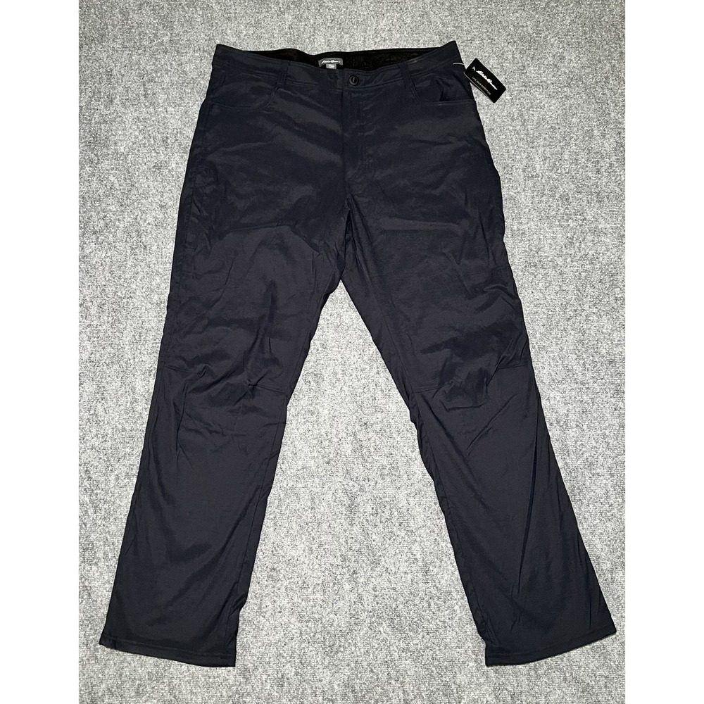 Eddie Bauer Fully Fleece Lined Tech Pants Men's 40 X 34 Black Cargo Pockets NWT